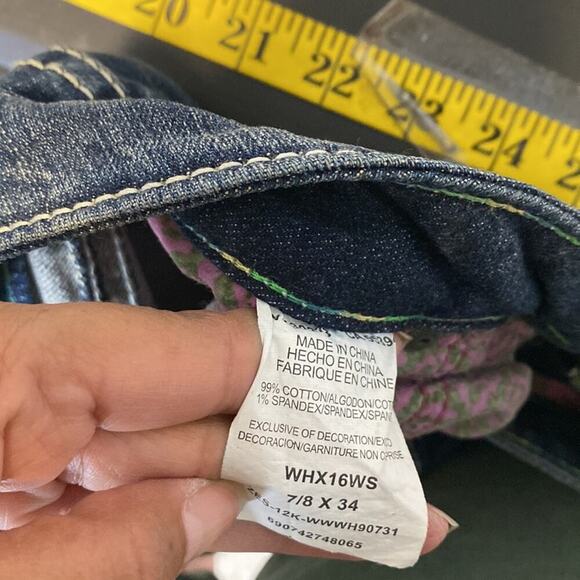 Wrangler Rock 47 angel wing embroidered sparkle ultra Low rise bootcut Y2K - Picture 7 of 7